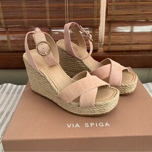 Via Spiga Pink Wedge Sandals